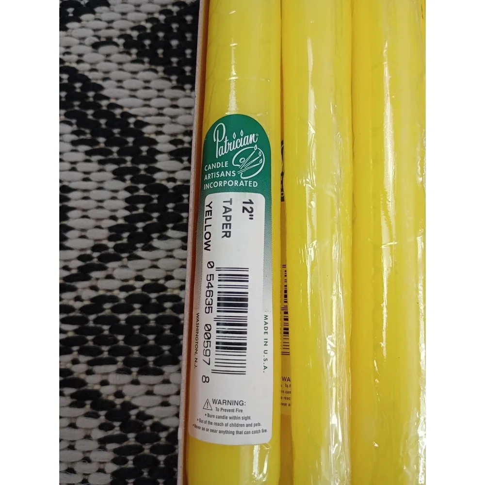 Vintage Patrician Hand Dipped Yellow Candles 12